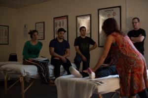 massage therapy school instructor hands on