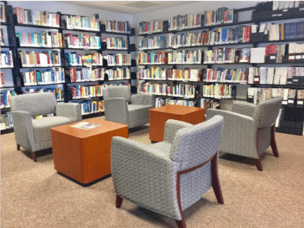 Chicago campus library remodeled lounge