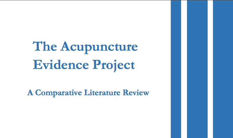 The Acupuncture Evidence Project