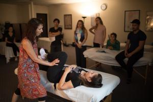 massage therapy school - classroom with instructor