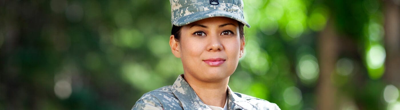 Service woman in her uniform