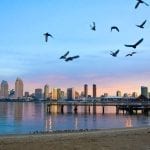 San Diego beach at sunrise