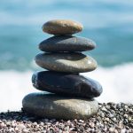stacked rocks on the beach